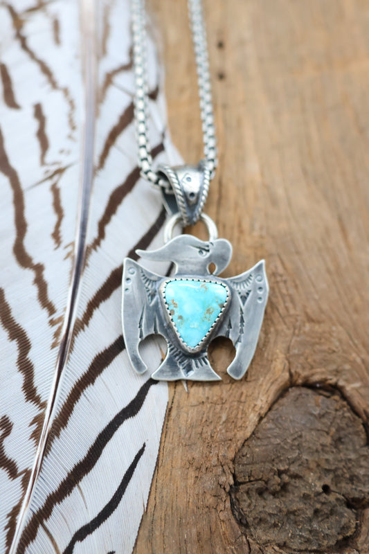 Thunderbird pendant with Dry Creek Turquoise