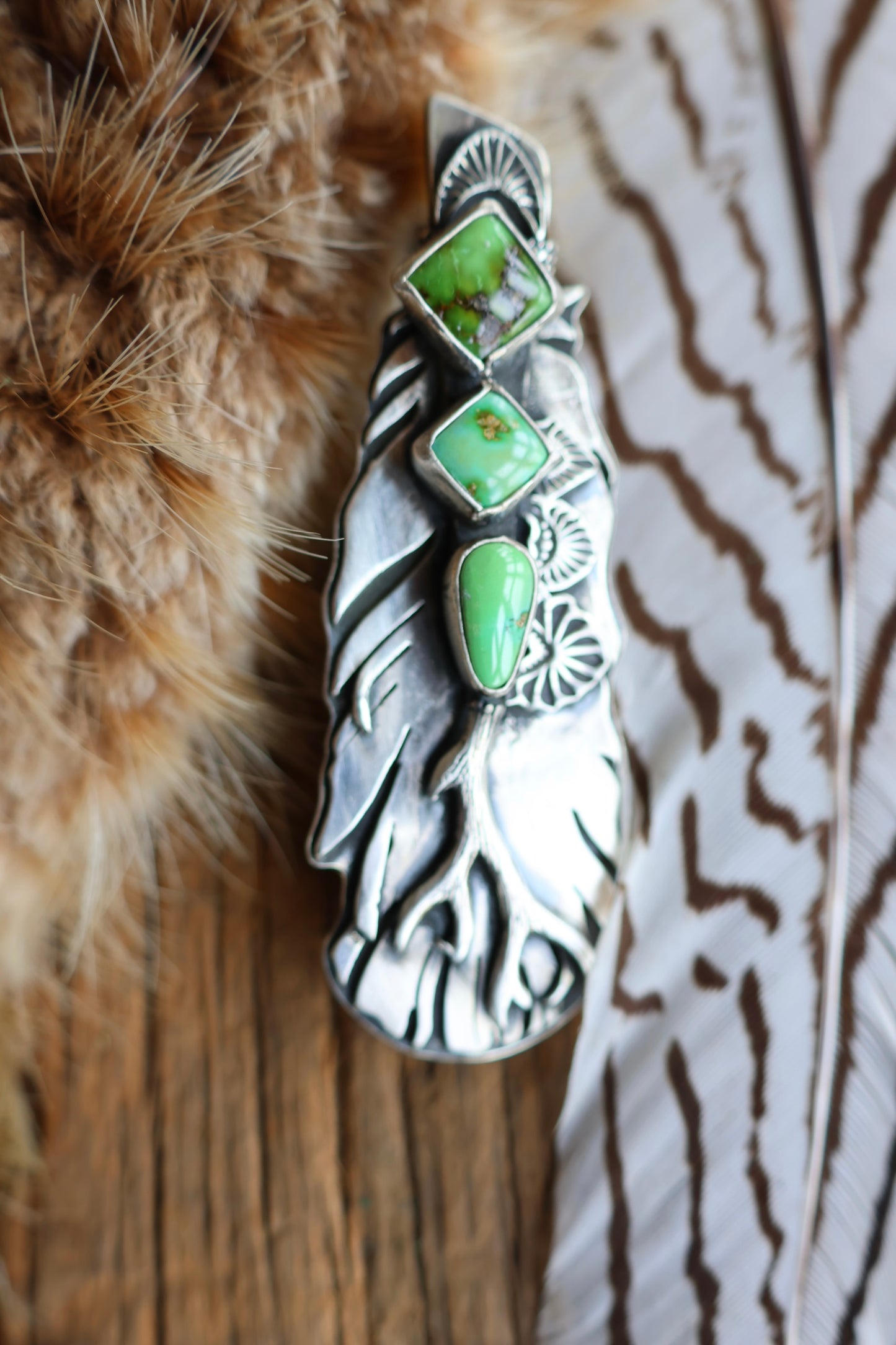 Feather • Sonoran Gold Turquoise Pendant