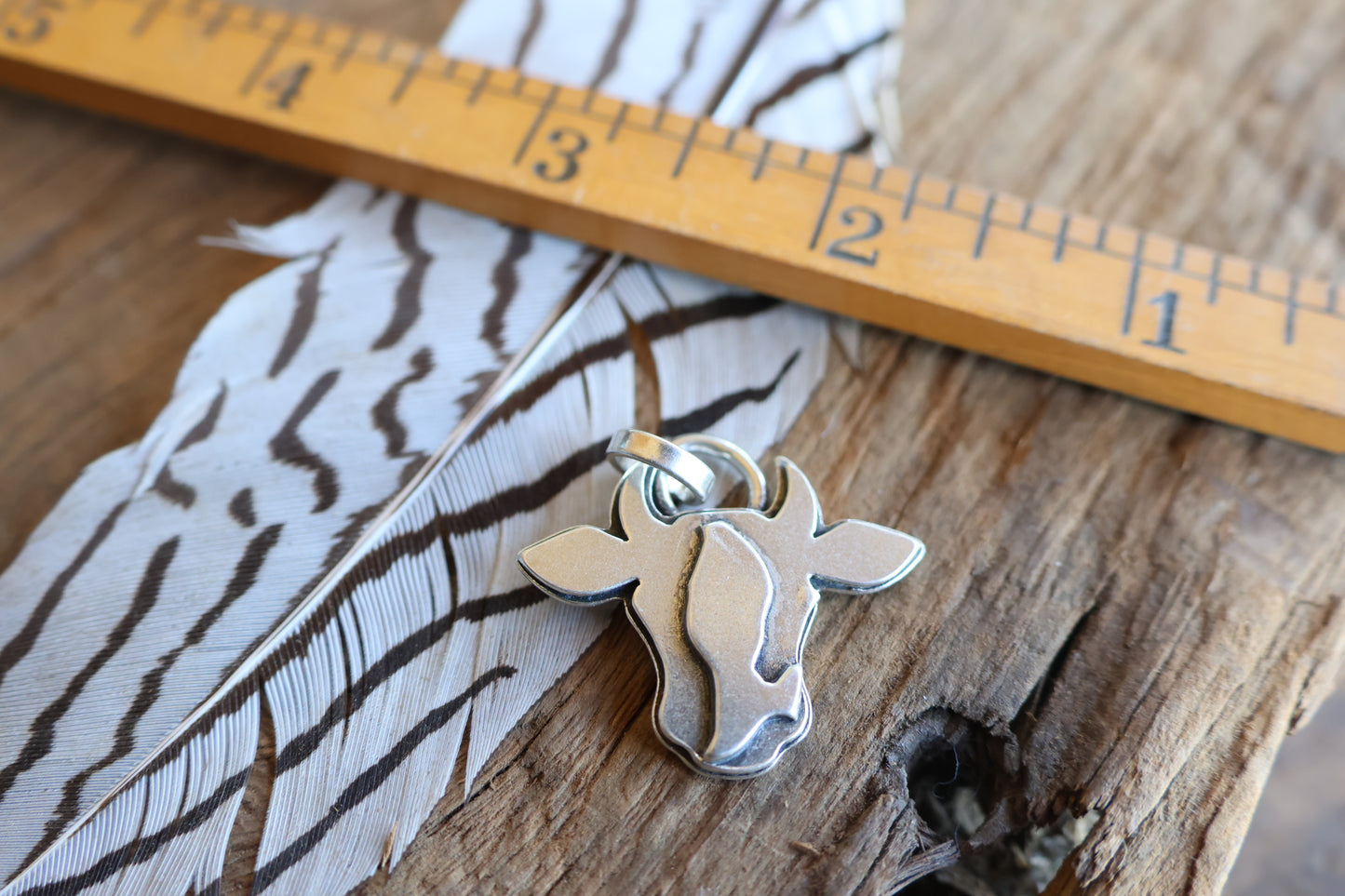 Cow charm sterling silver