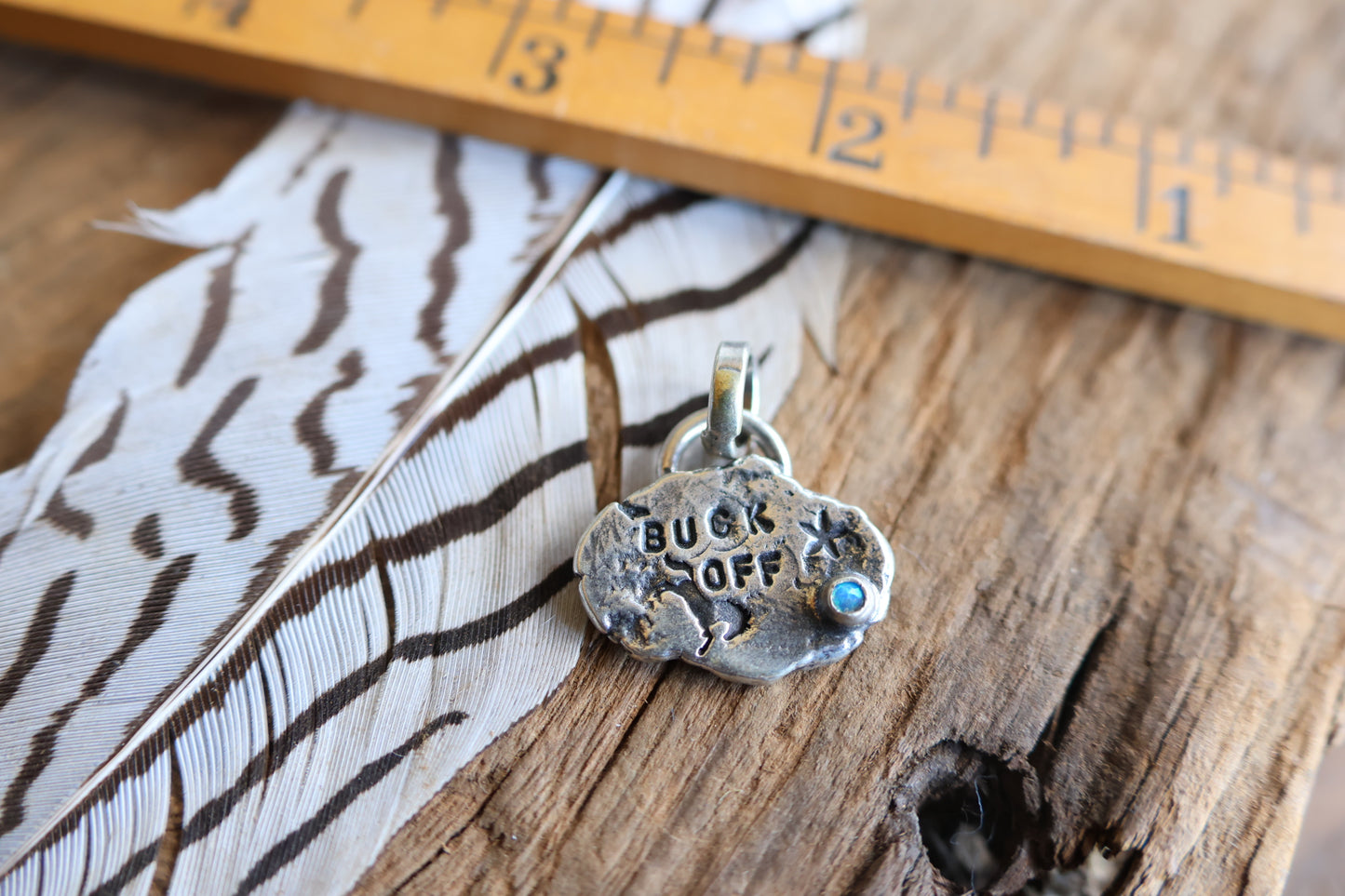 Buck off charm sterling silver with opal doublet