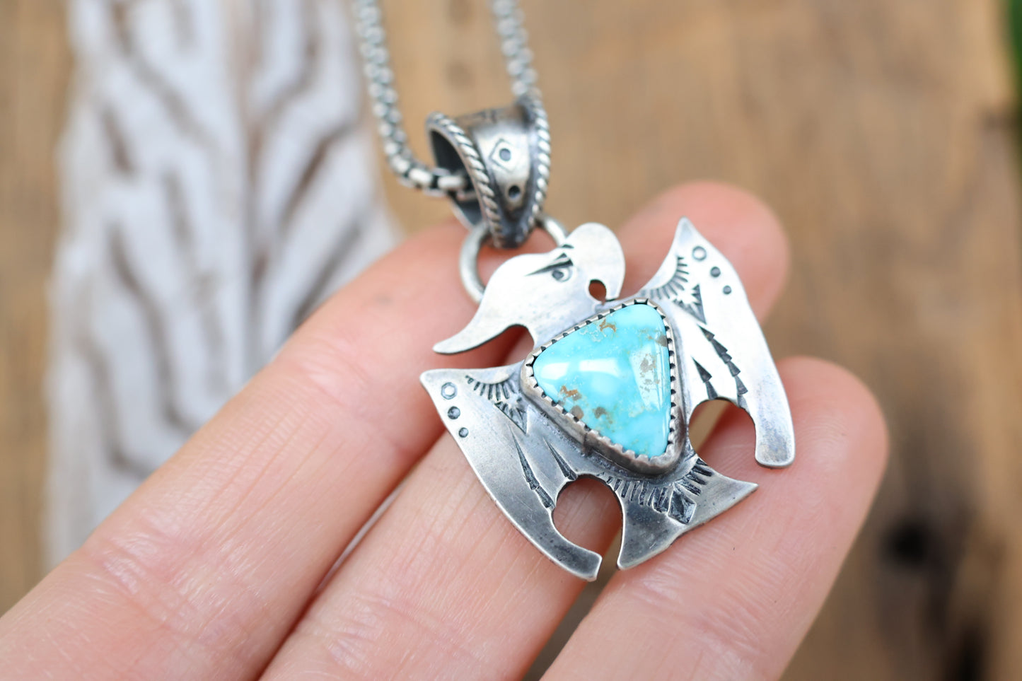 Thunderbird pendant with Dry Creek Turquoise