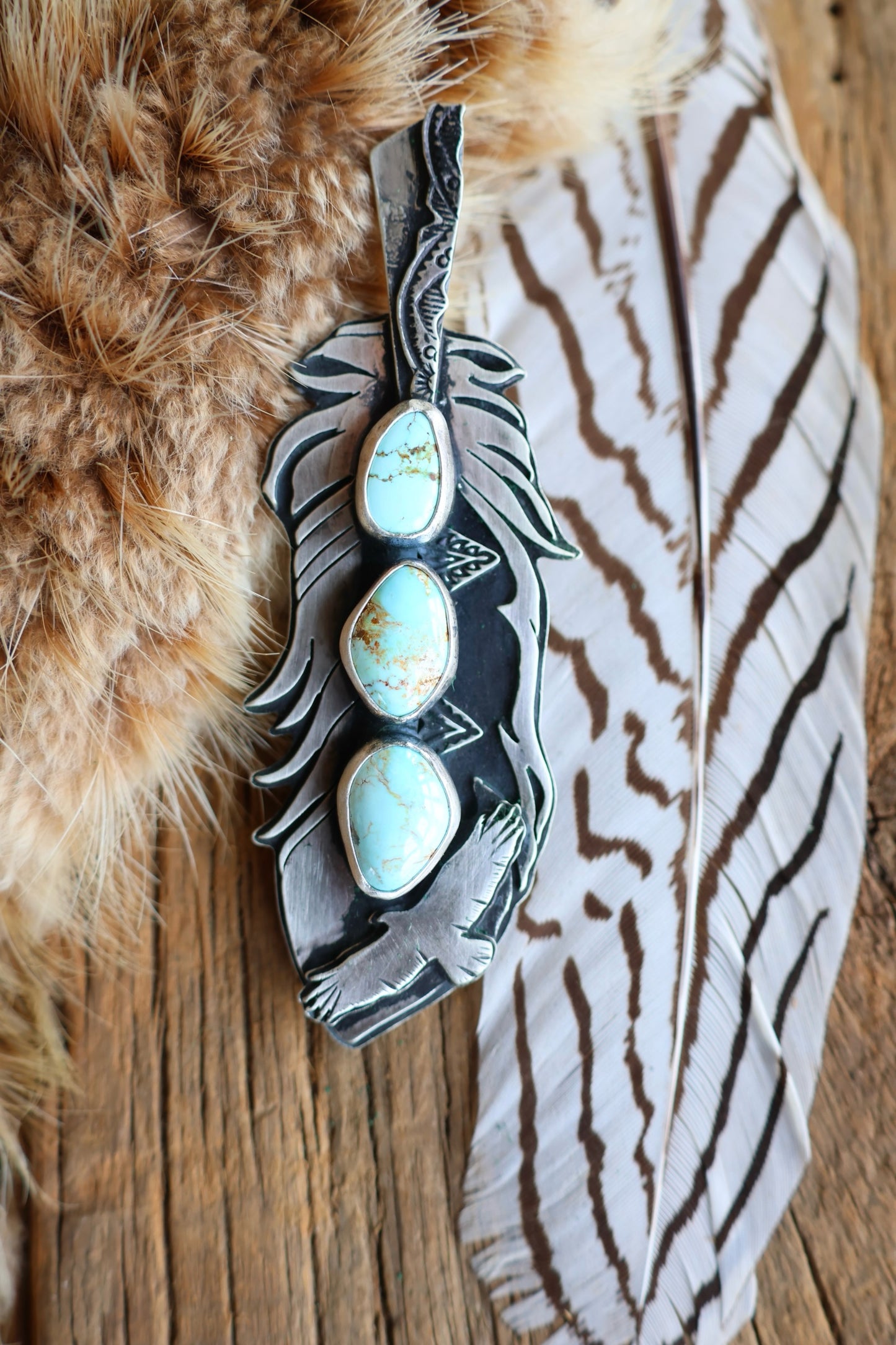 Feather • Valley Blue Turquoise Pendant