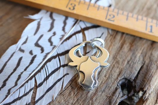 Cow charm sterling silver