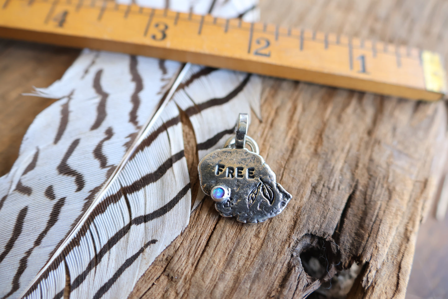 Free charm sterling silver with opal doublet