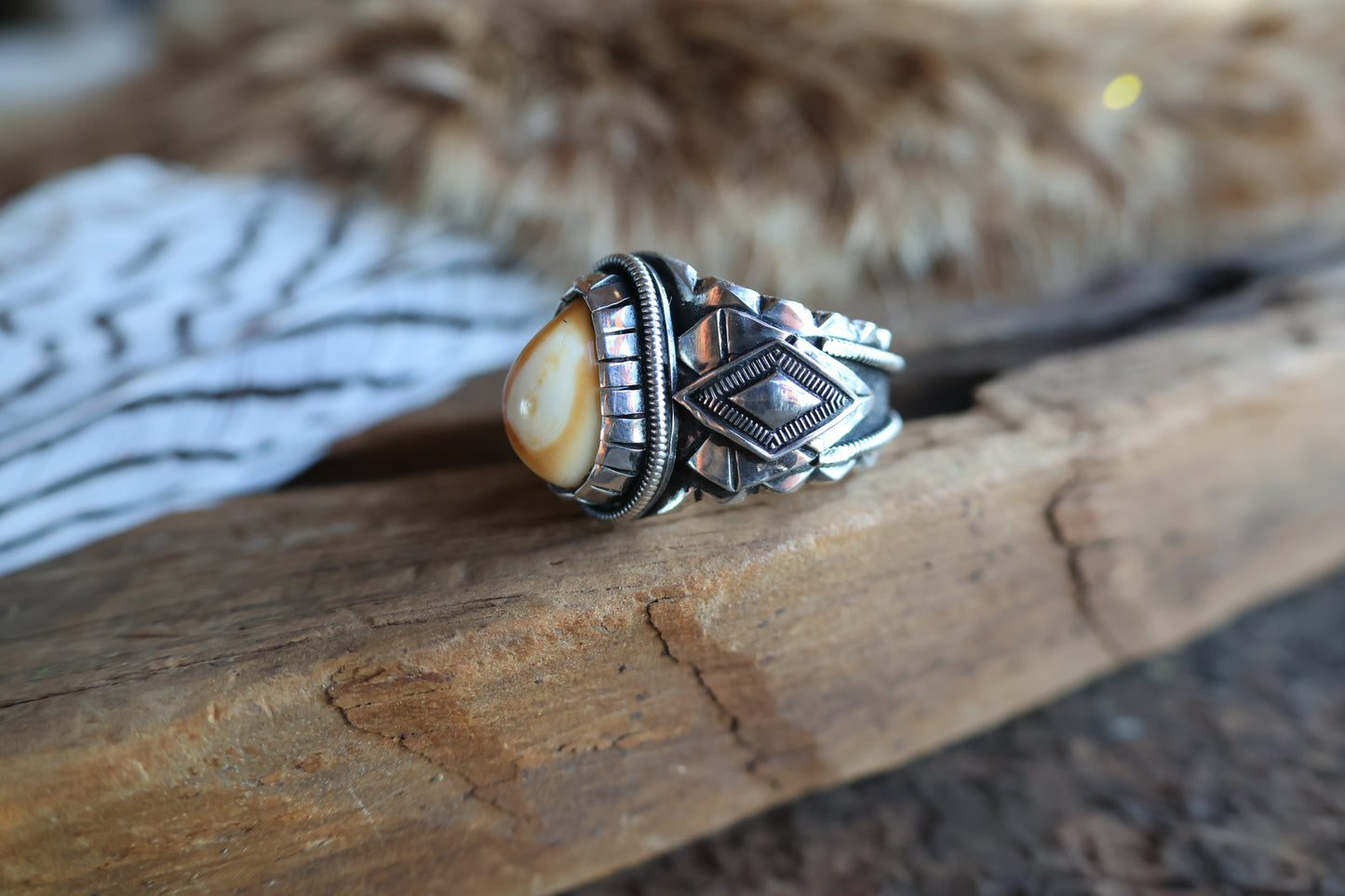 Elk Ivory Sterling Silver Ring