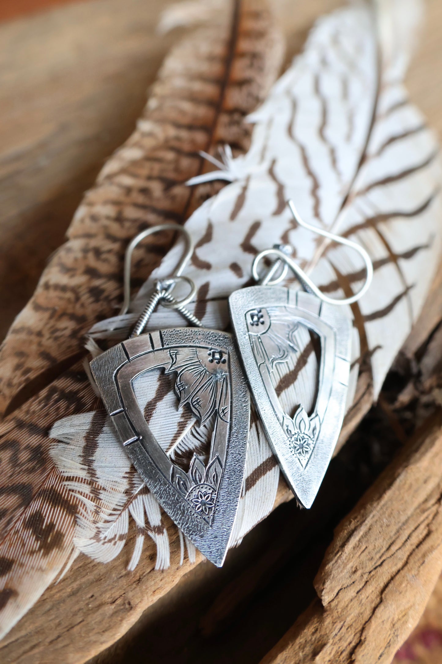 Hand Engraved Dangle Earrings