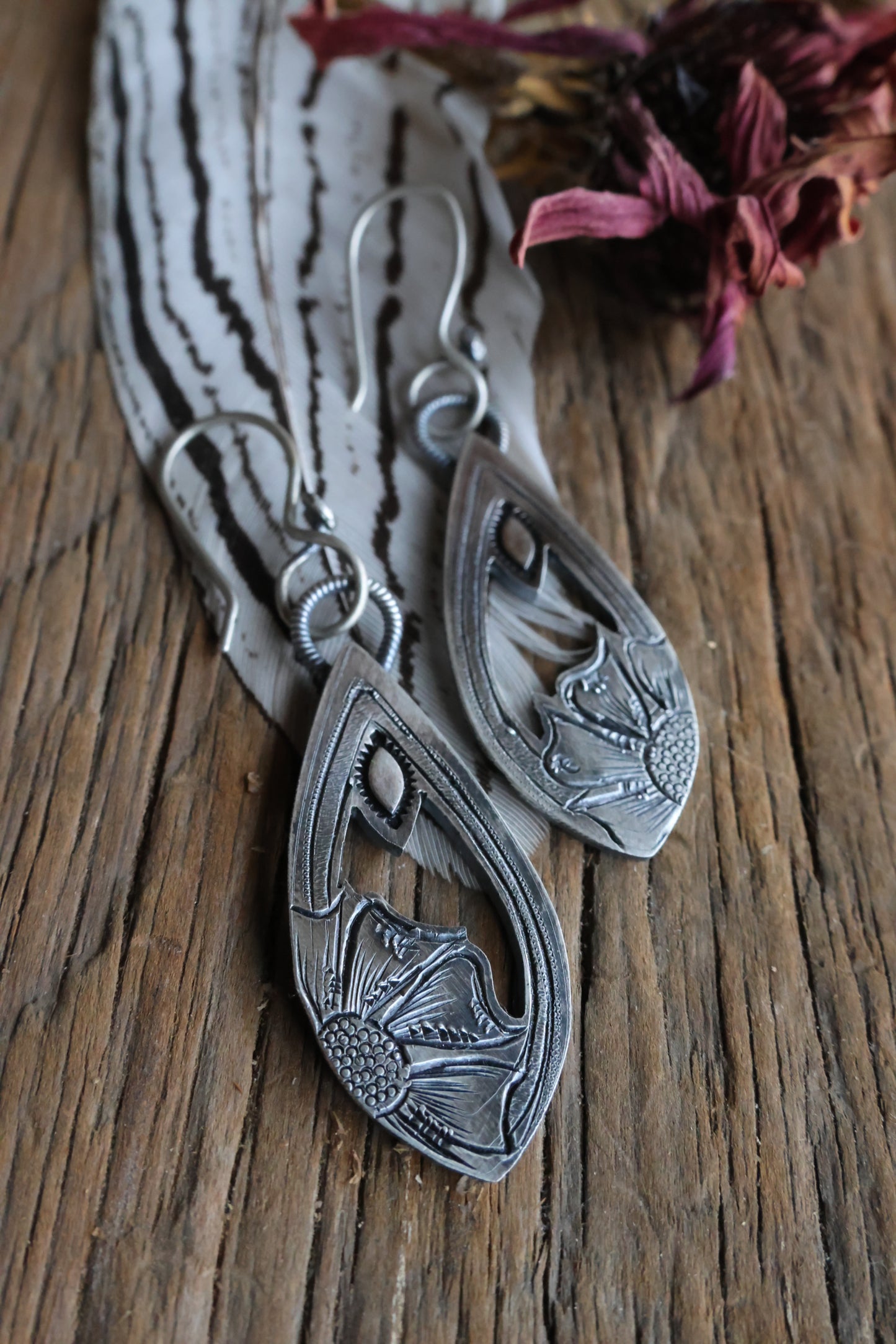 Hand Engraved Dangle Earrings