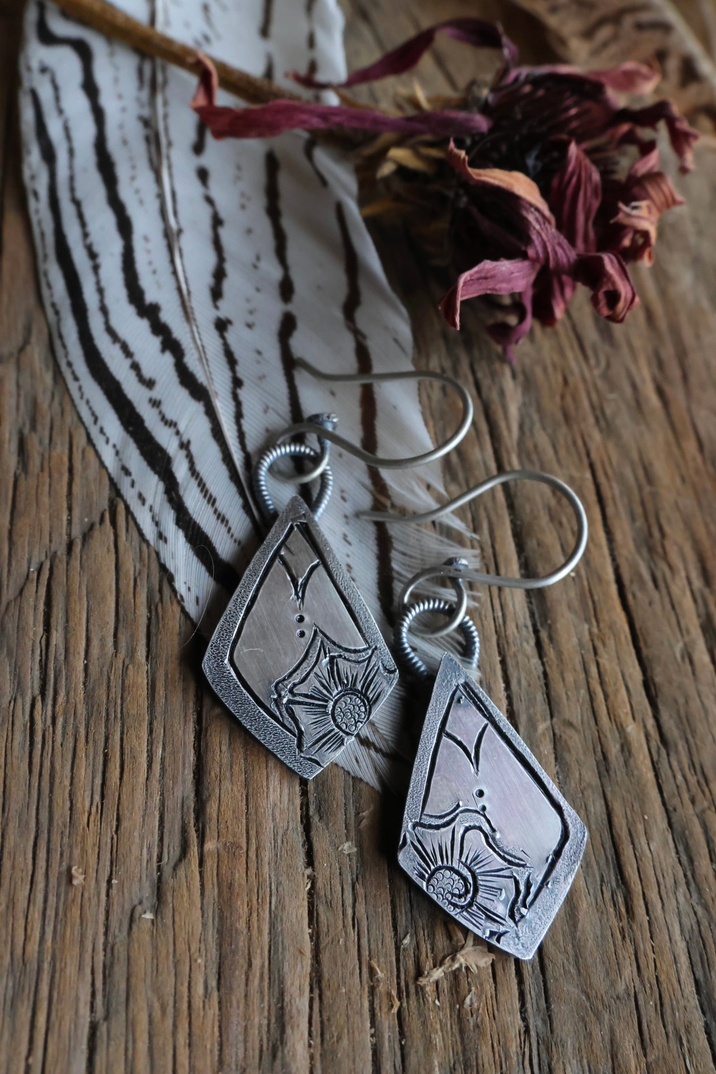 Hand Engraved Dangle Earrings