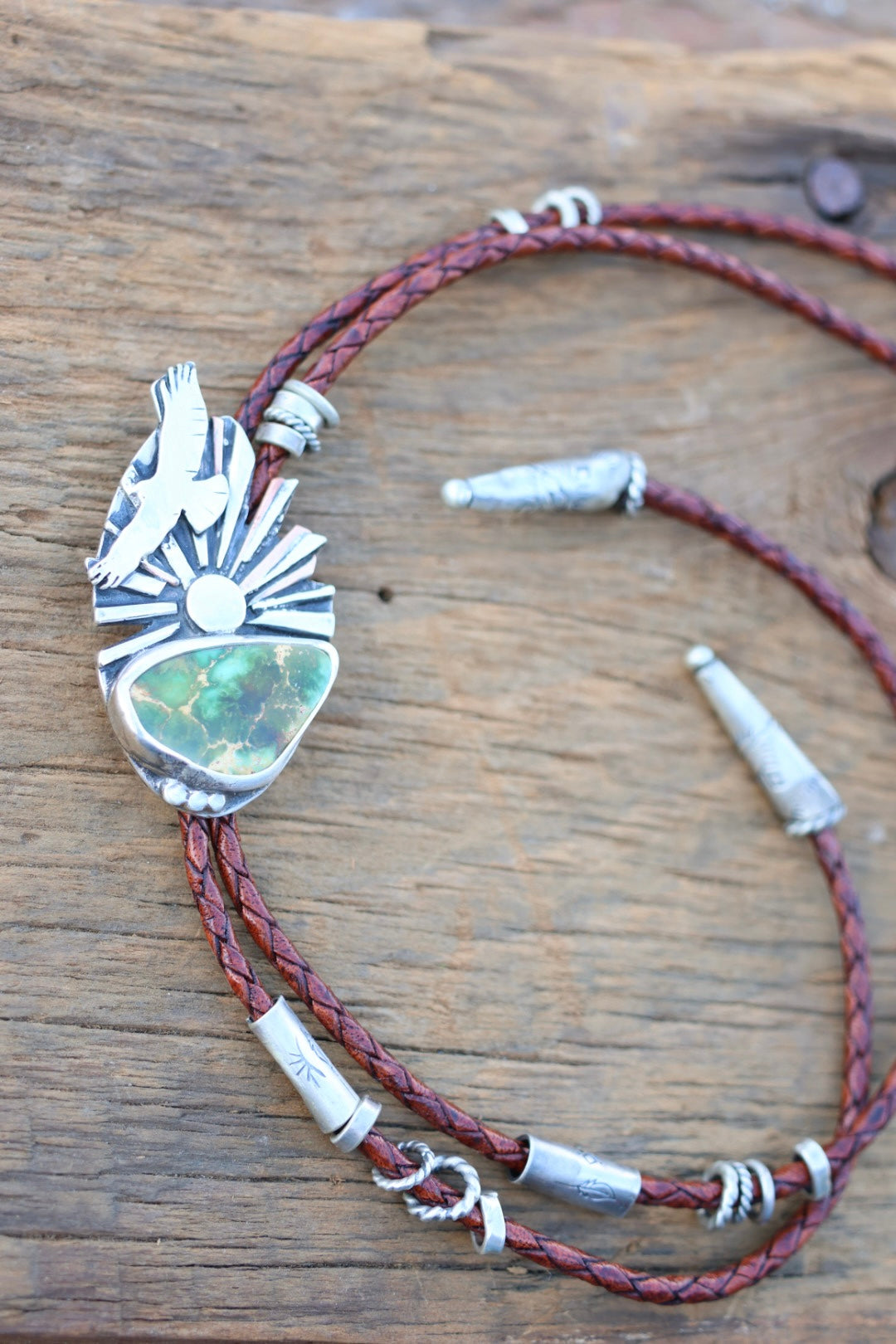 Pilot mountain hawk Bolo necklace