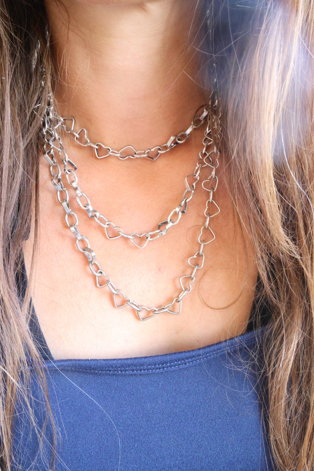 Heart Chain Sterling silver 17.5”