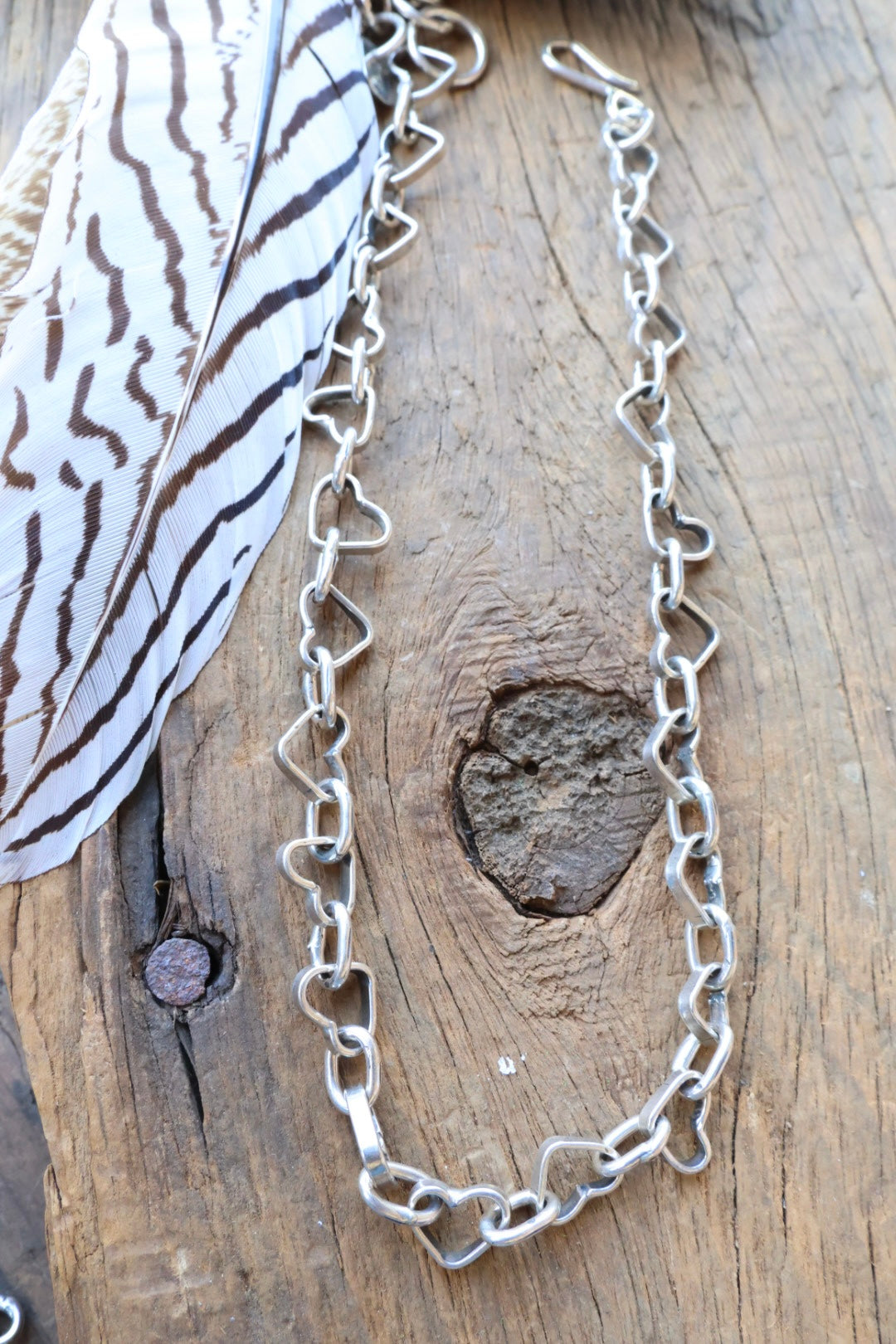 Heart Chain Sterling silver choker 14.5” with 1.5” extender