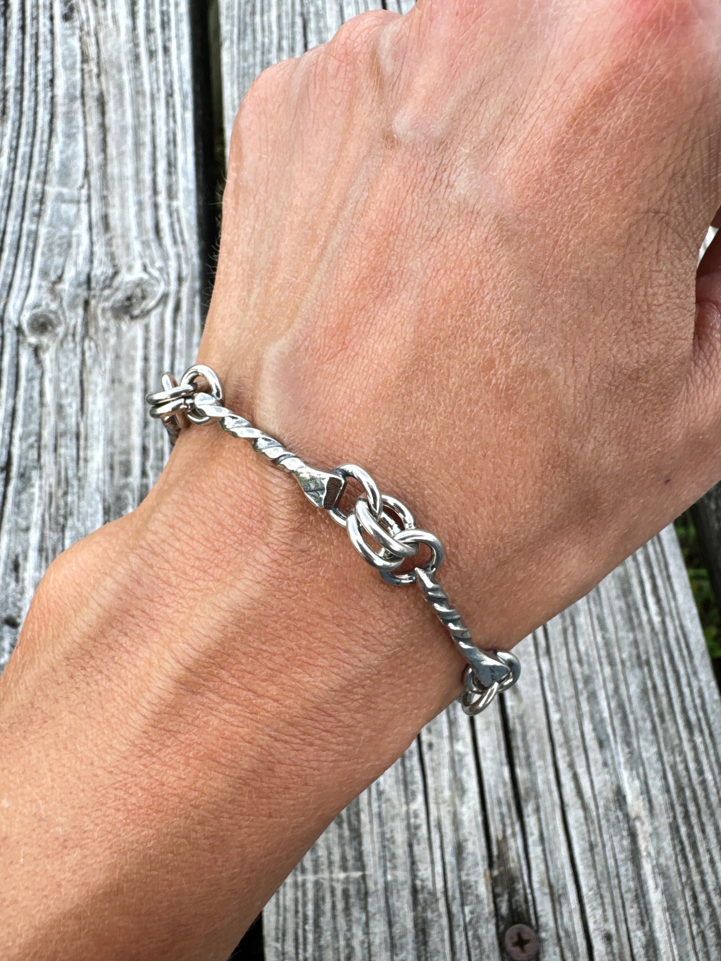 Skw horse shoe nail chain link bracelet