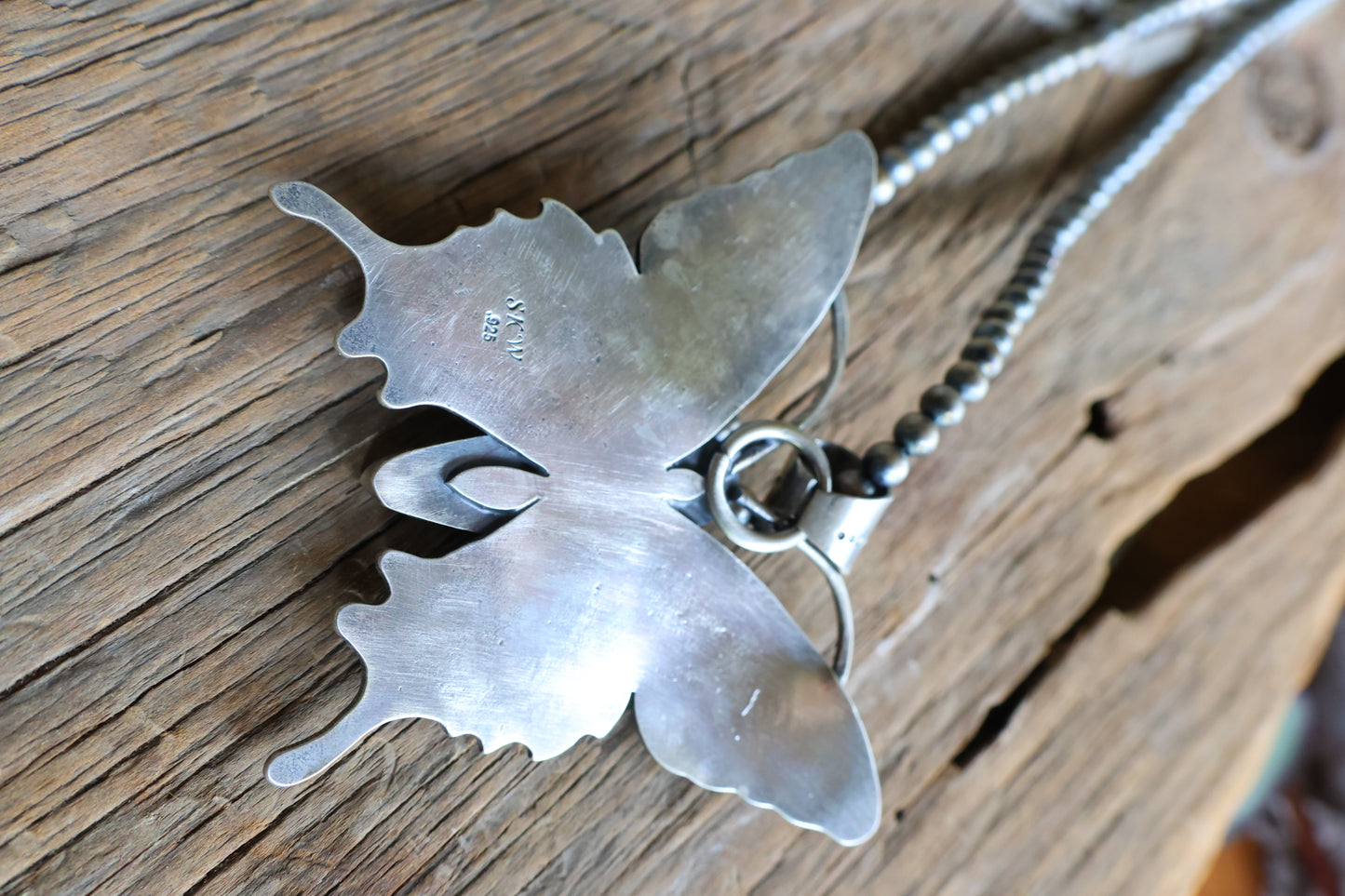 Big butterfly turquoise pendant