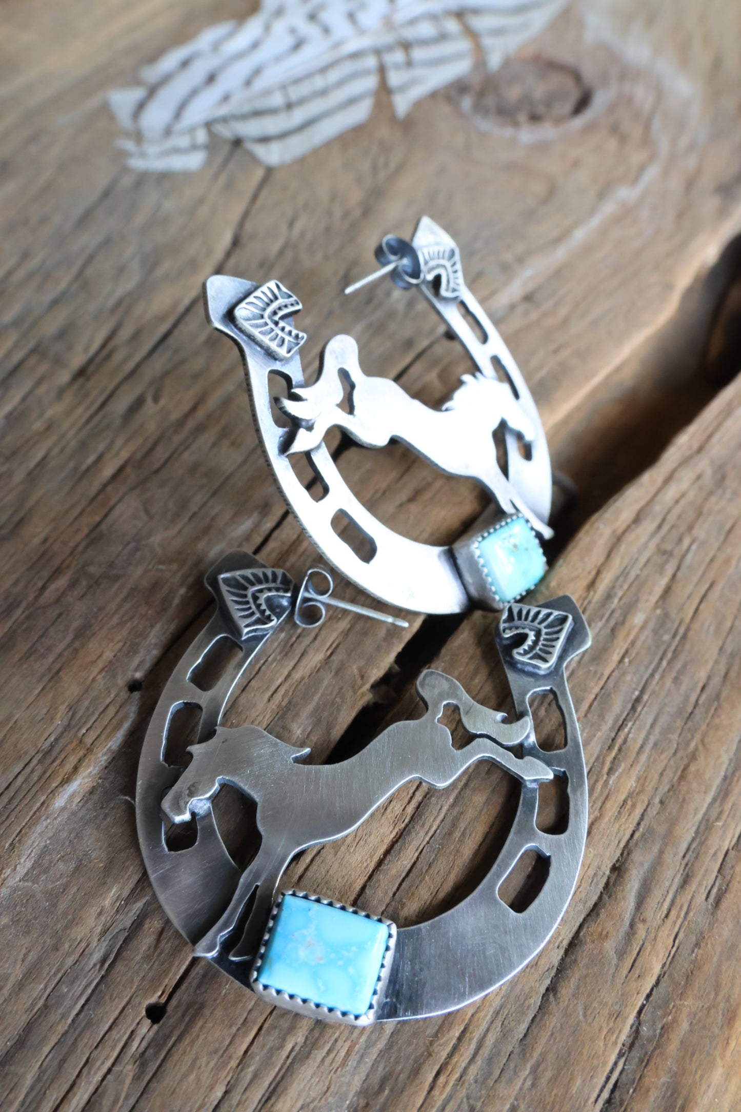 Horse shoe bucking bronco hoops