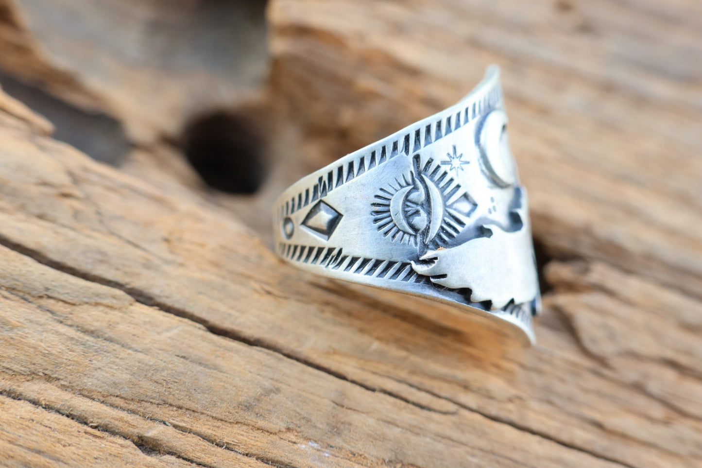 All sterling heavy Owl ring hand stamped size 9.5