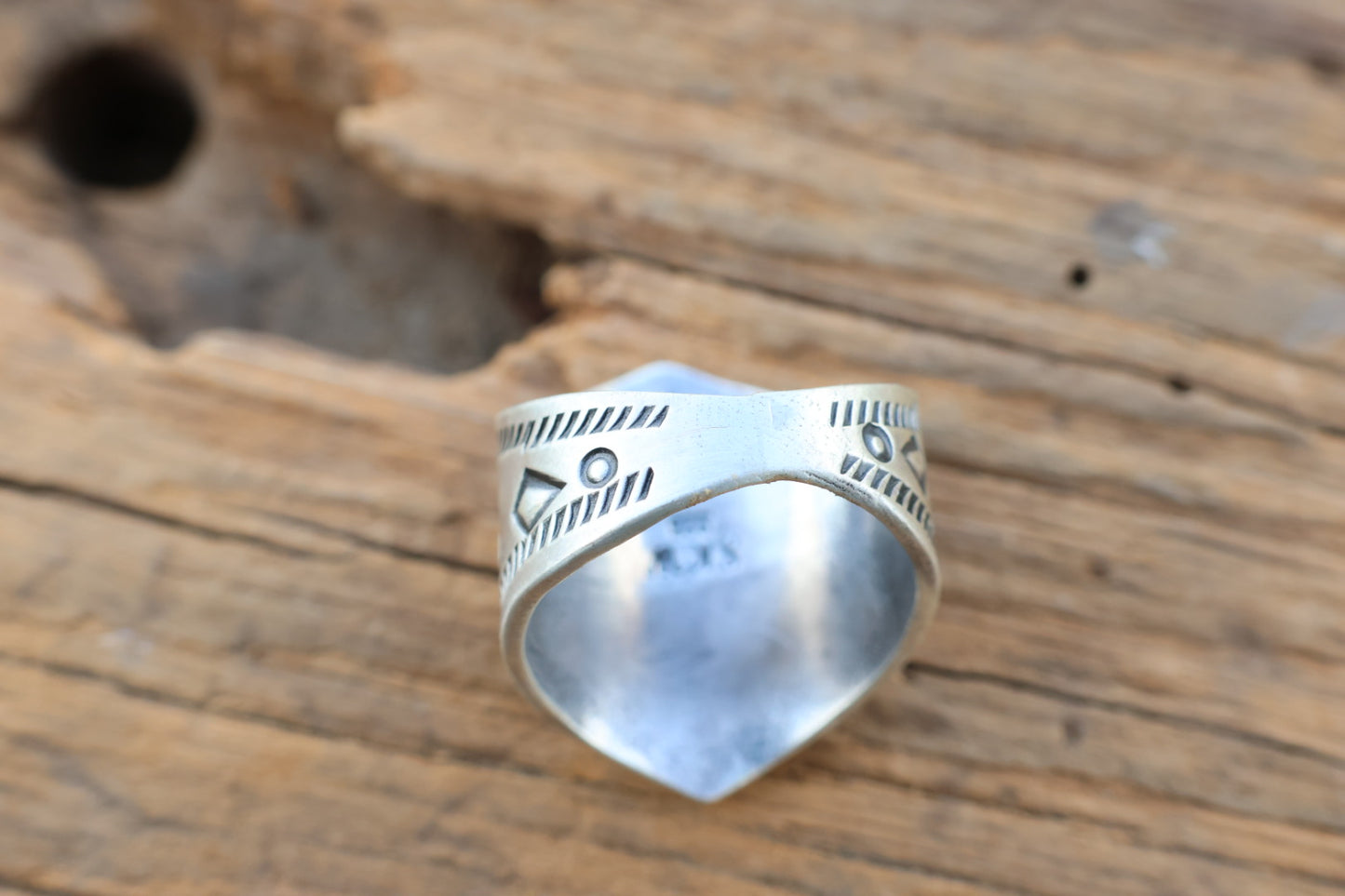 All sterling heavy Owl ring hand stamped size 9.5