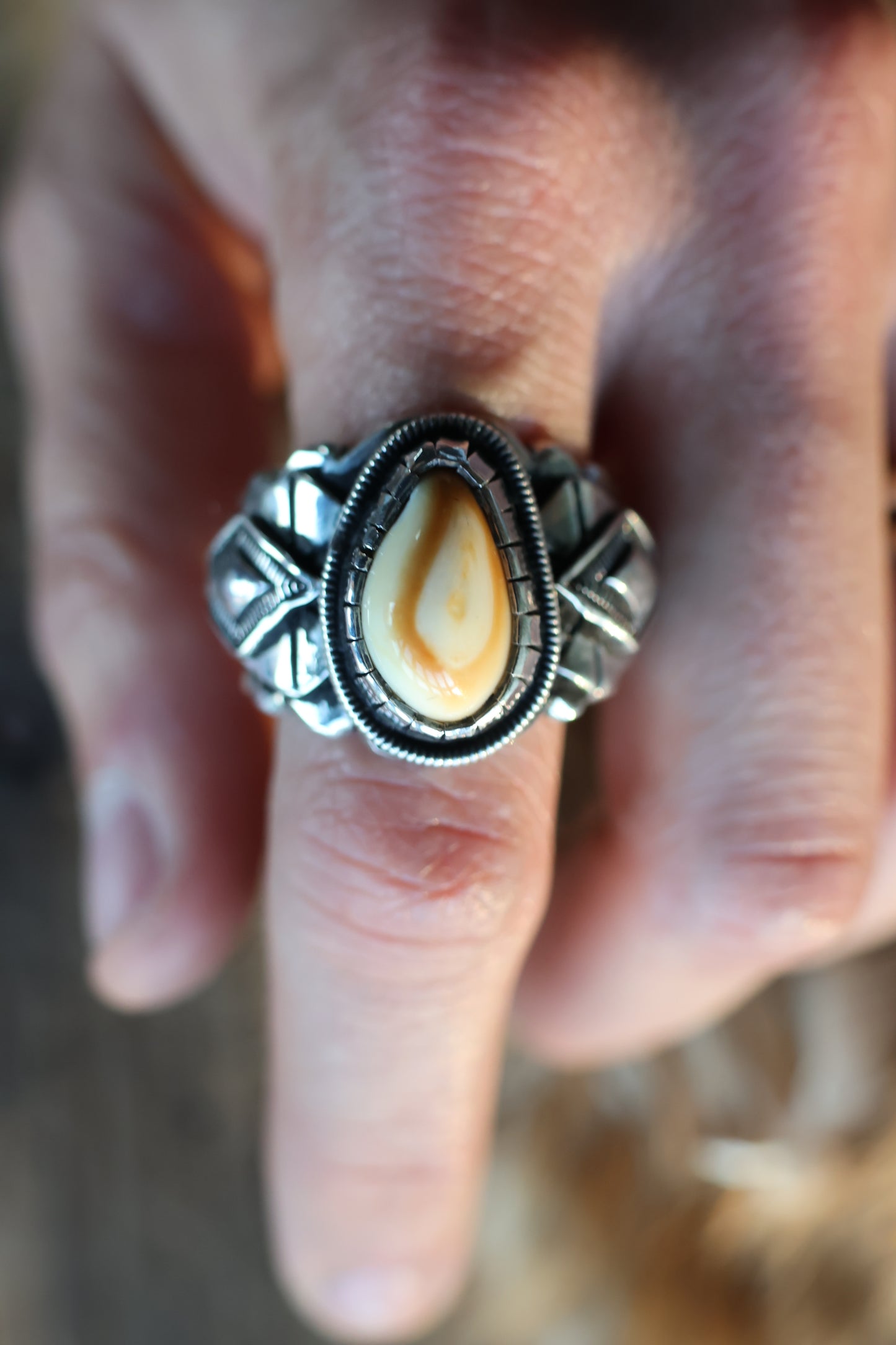 Elk Ivory Sterling Silver Ring