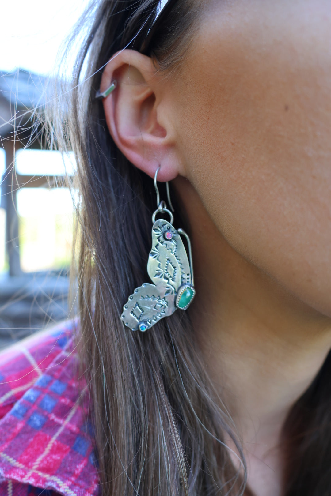 Butterfly dangly earrings