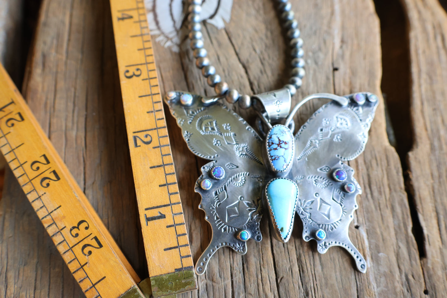 Big butterfly turquoise pendant