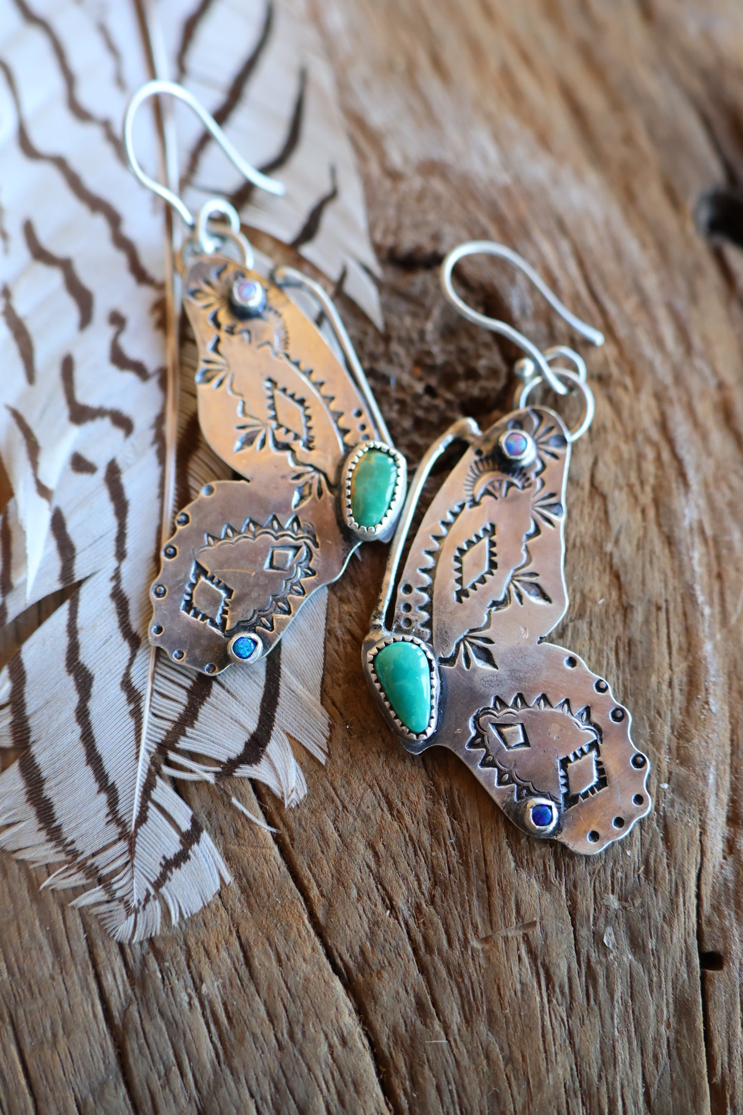 Butterfly dangly earrings