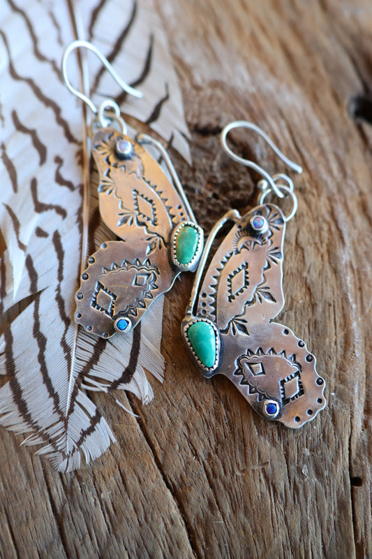 Butterfly dangly earrings