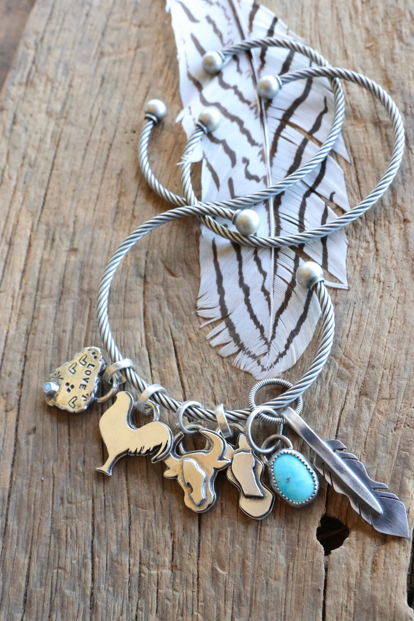 Patina Sterling silver Charm Cuff (only)