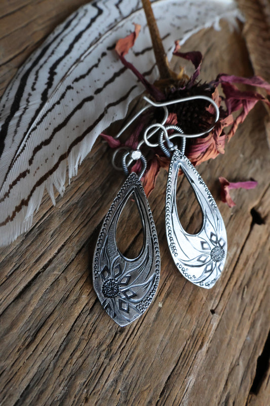 Hand Engraved Dangle Earrings