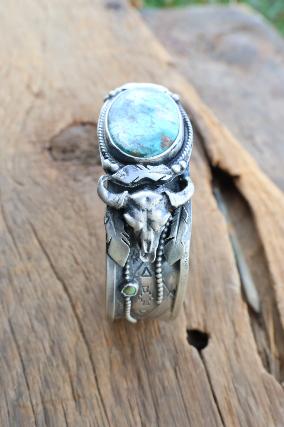 Buffalo cuff with boa canyon turquoise cuff