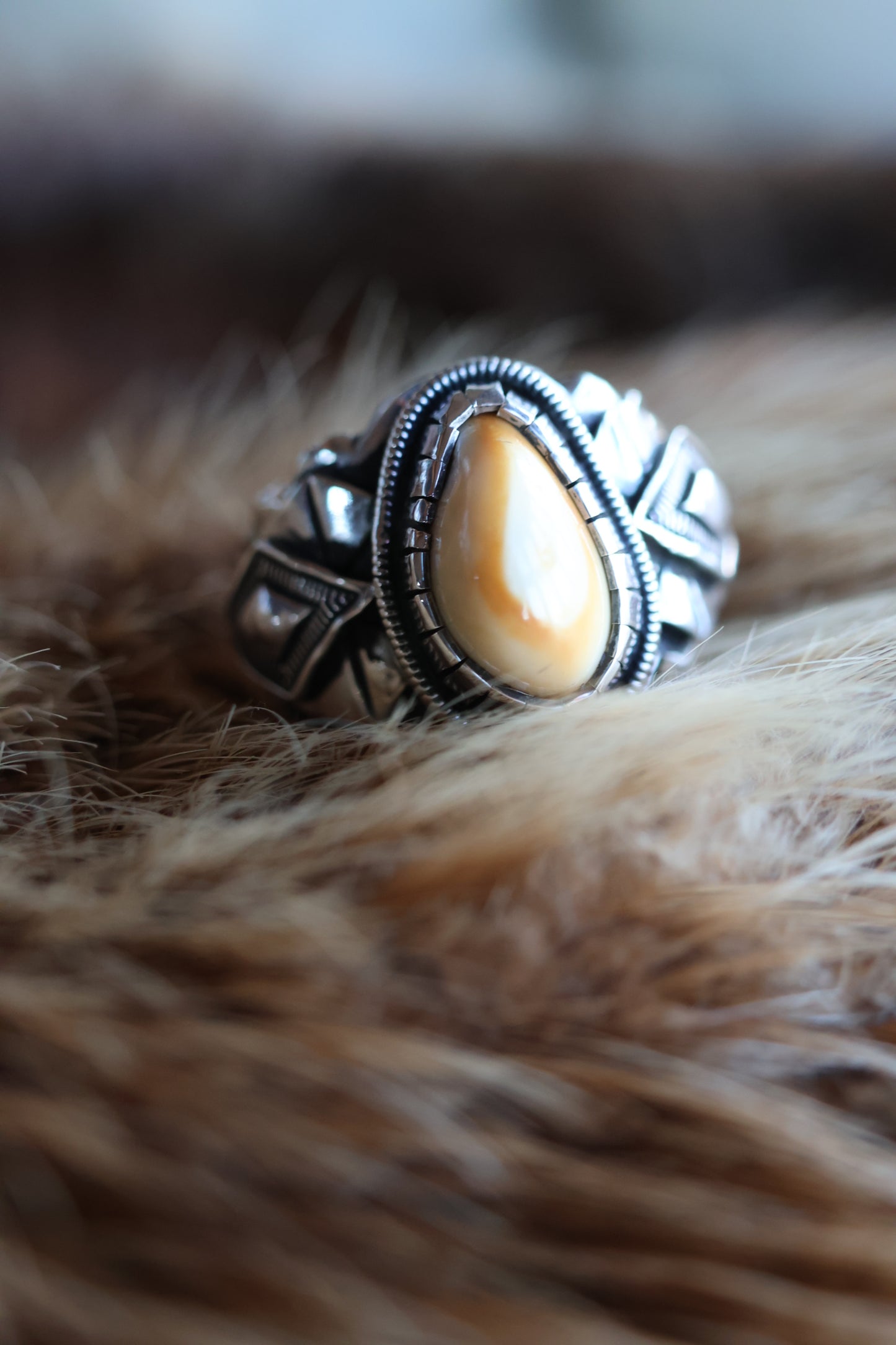 Elk Ivory Sterling Silver Ring