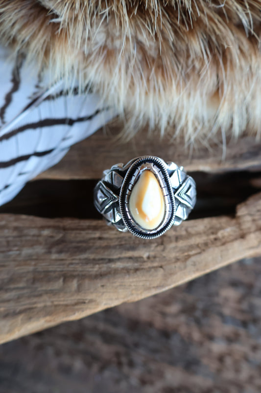 Elk Ivory Sterling Silver Ring