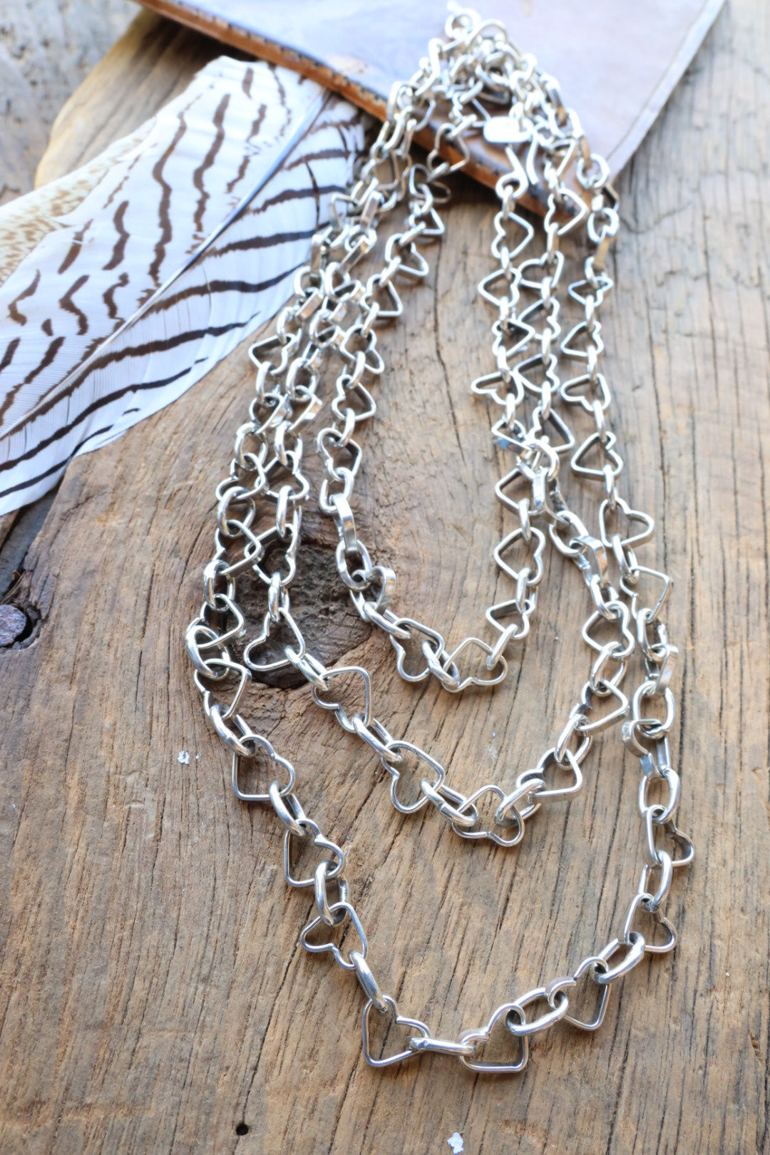 Heart Chain Sterling silver 20”