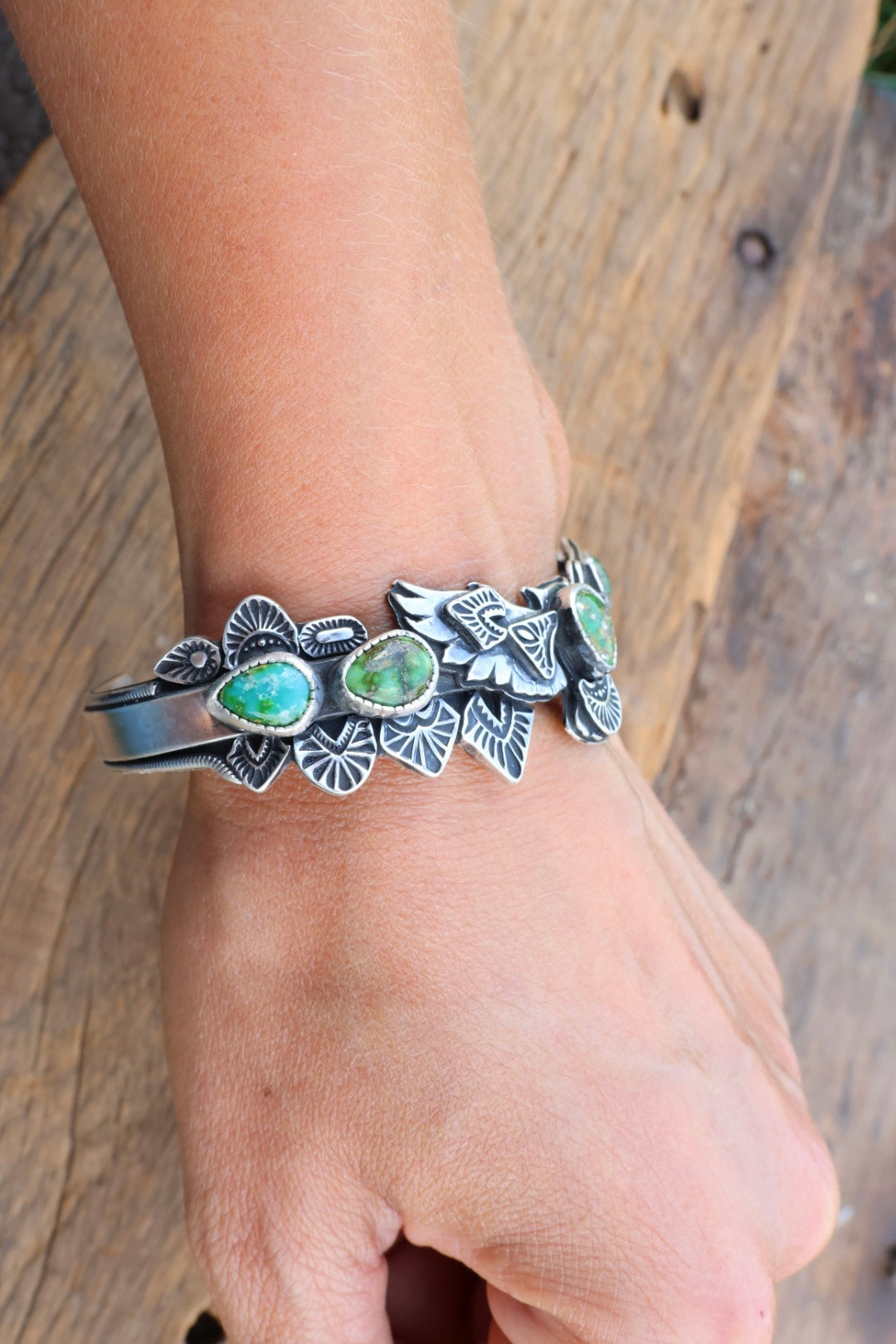 Owl cuff with Sonoran Gold Turquoise