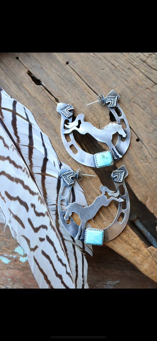 Horse shoe bucking bronco hoops