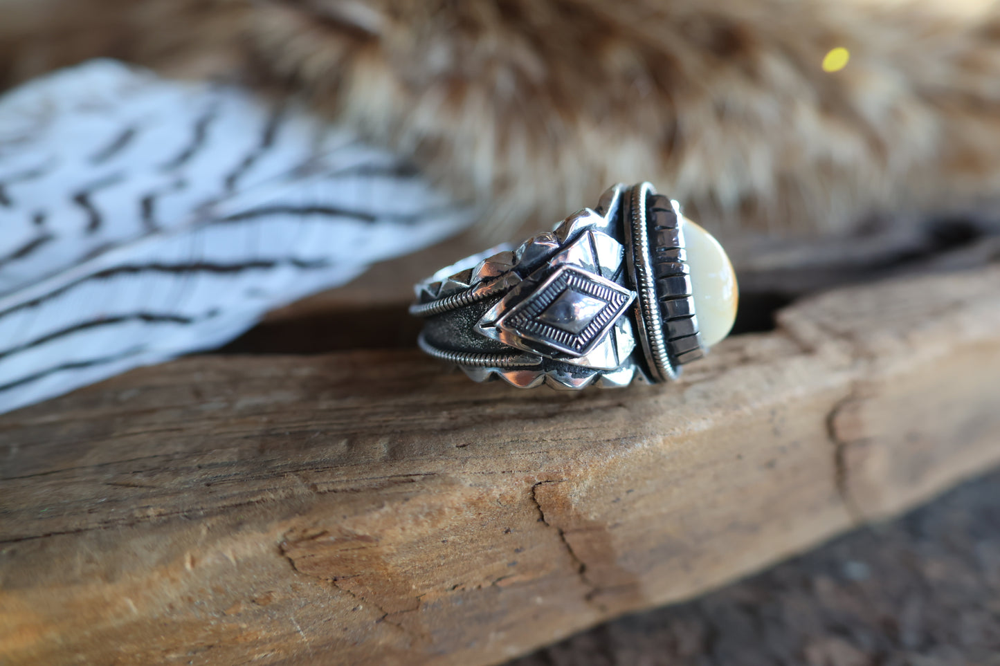 Elk Ivory Sterling Silver Ring