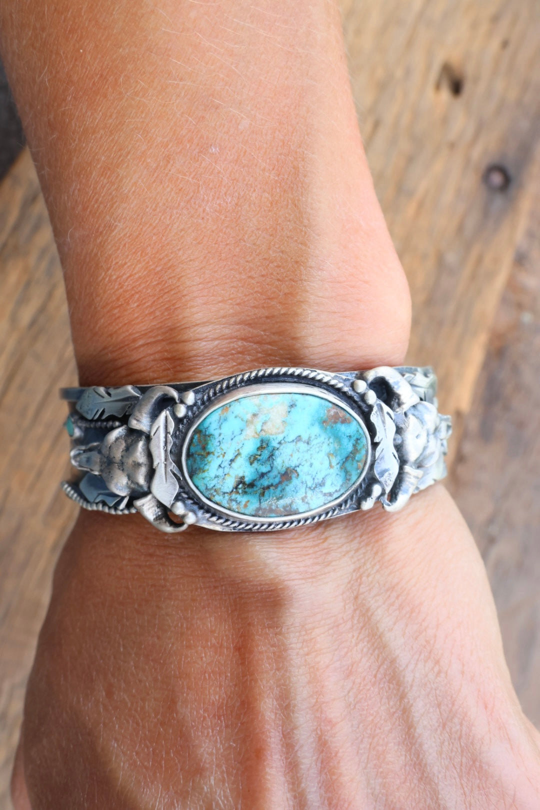 Buffalo cuff with boa canyon turquoise cuff