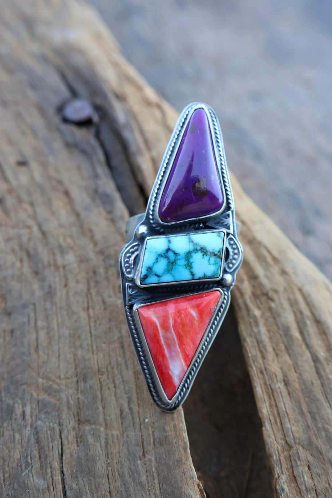 Sugilite Spiny Oyster and Red Webbed Kingman •Size- Adjustable