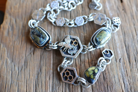 Honey Bee flower chain Lariat