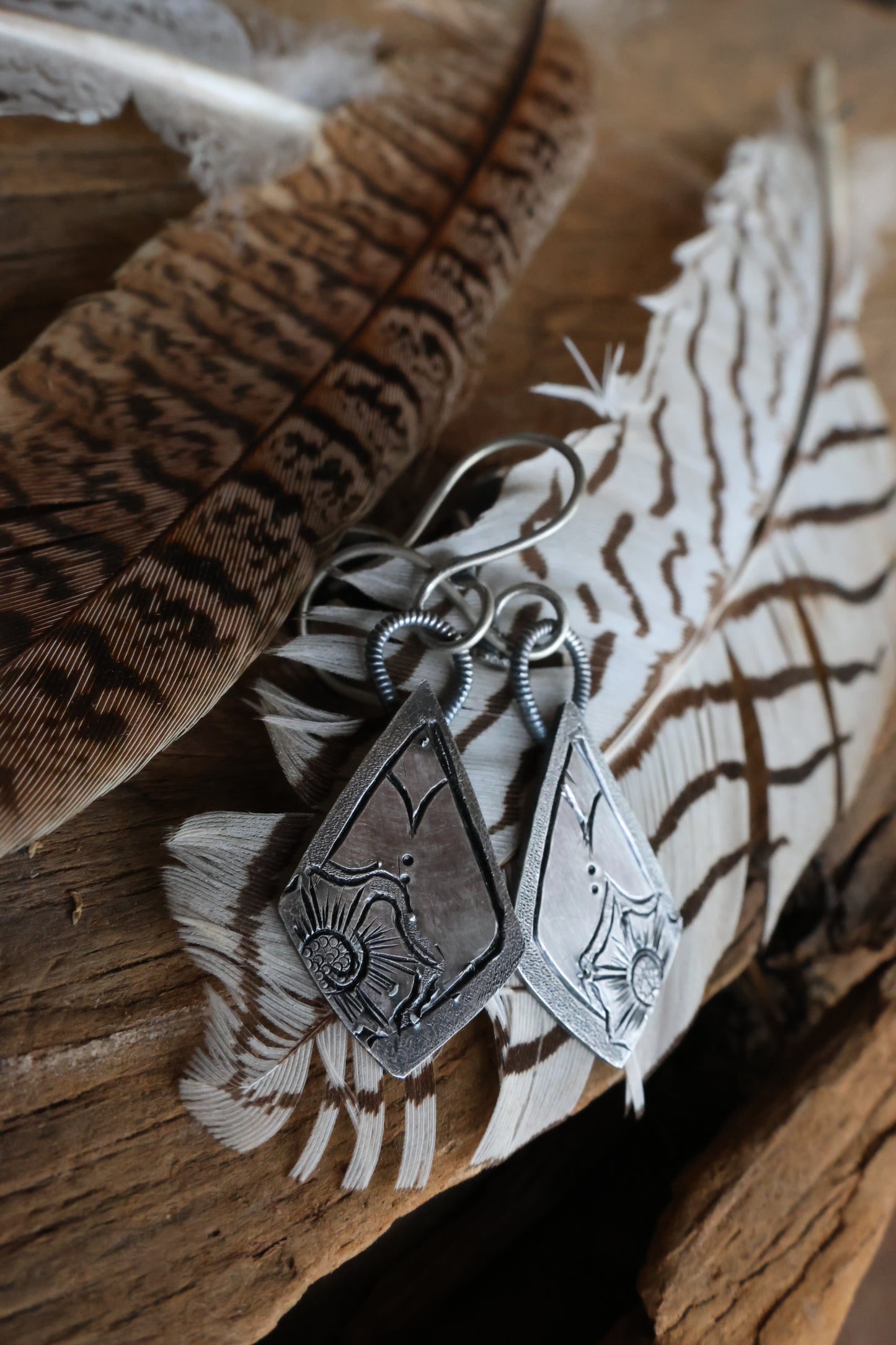 Hand Engraved Dangle Earrings