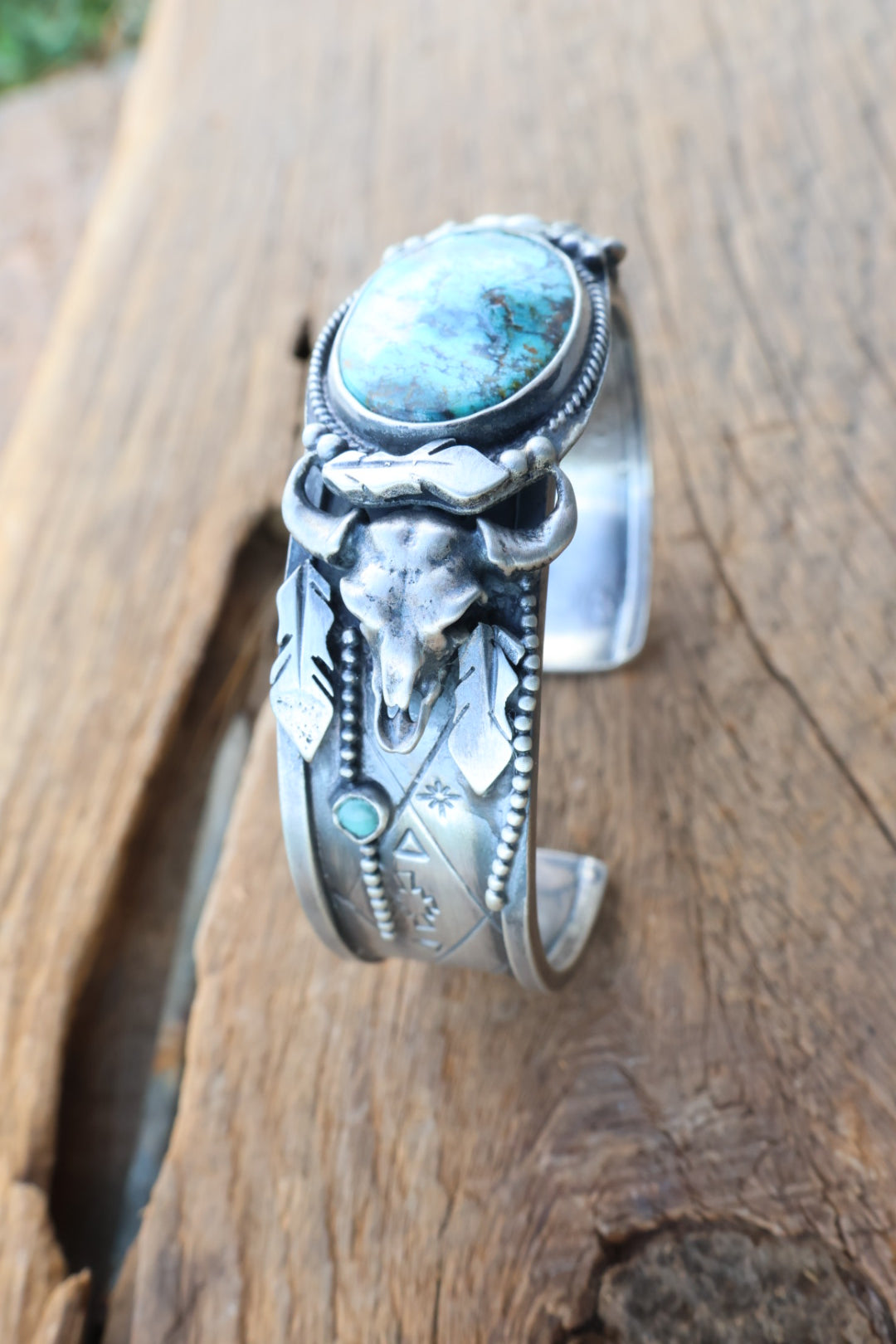 Buffalo cuff with boa canyon turquoise cuff