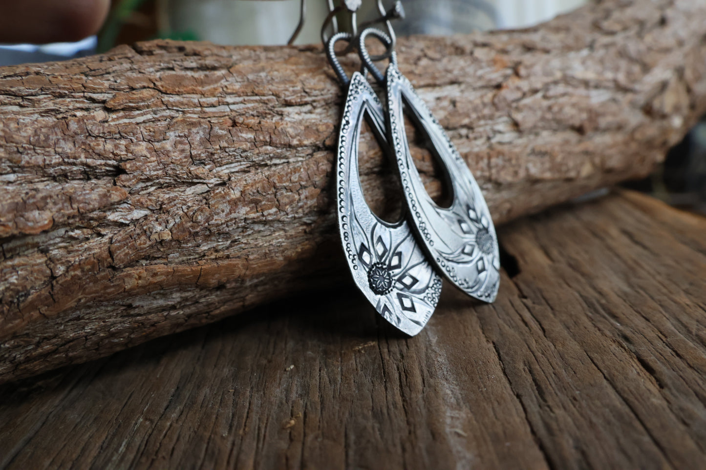 Hand Engraved Dangle Earrings