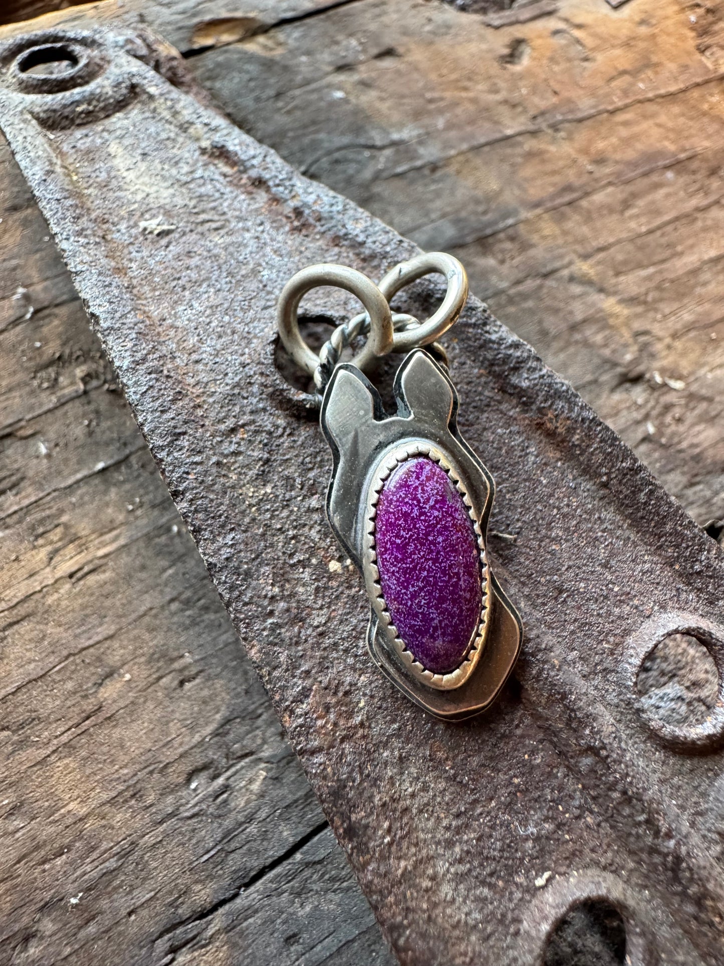 FREE CHAIN with Purple horse charm sterling silver