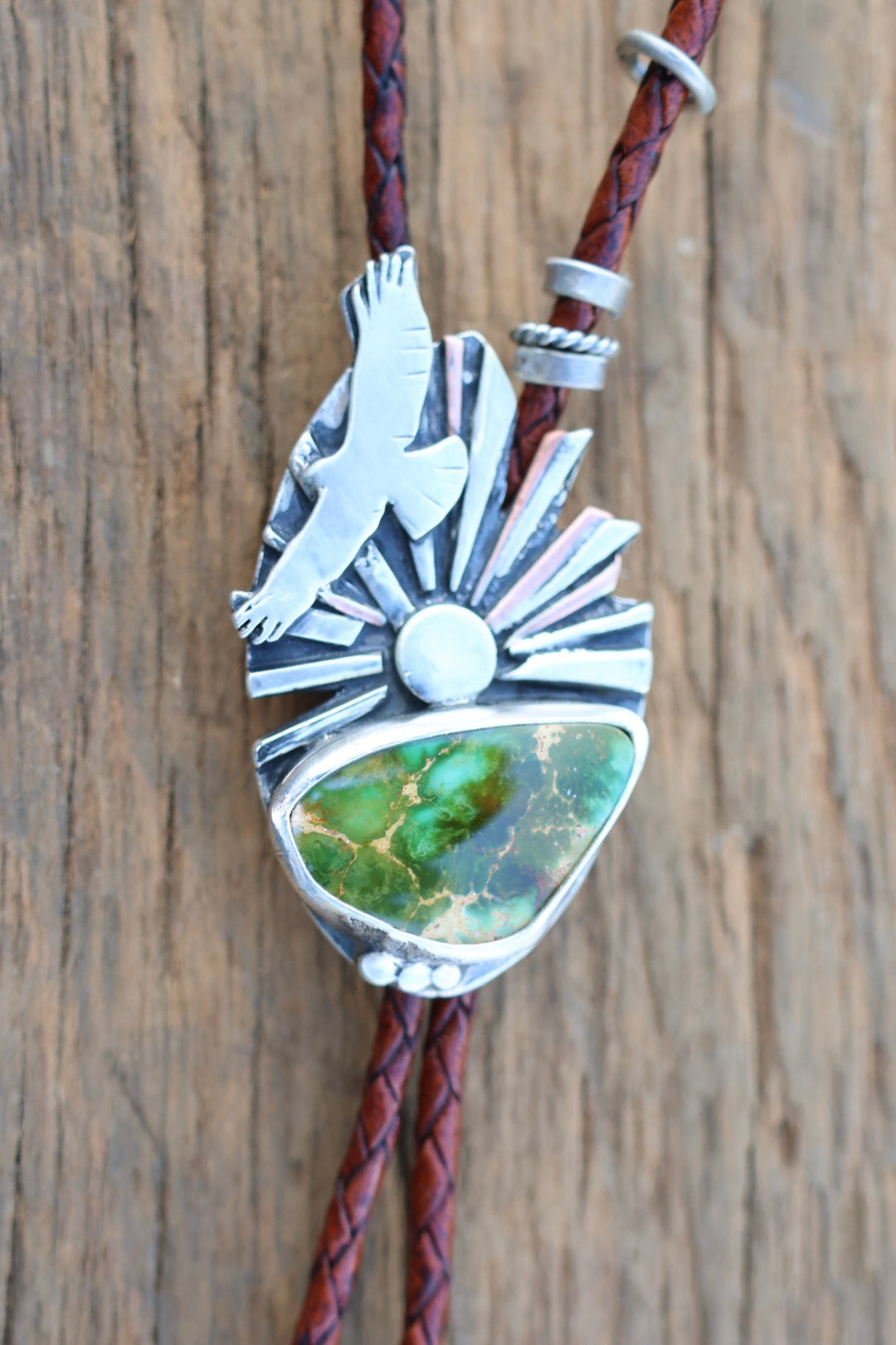 Pilot mountain hawk Bolo necklace