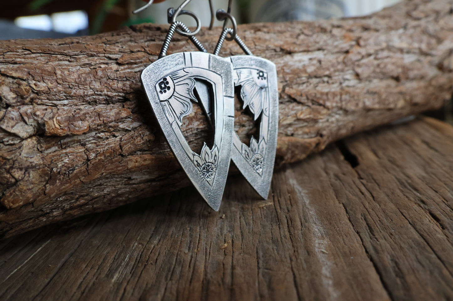 Hand Engraved Dangle Earrings