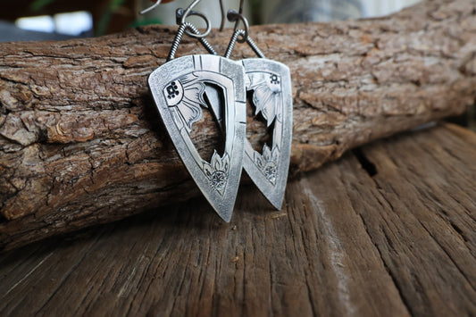 Hand Engraved Dangle Earrings