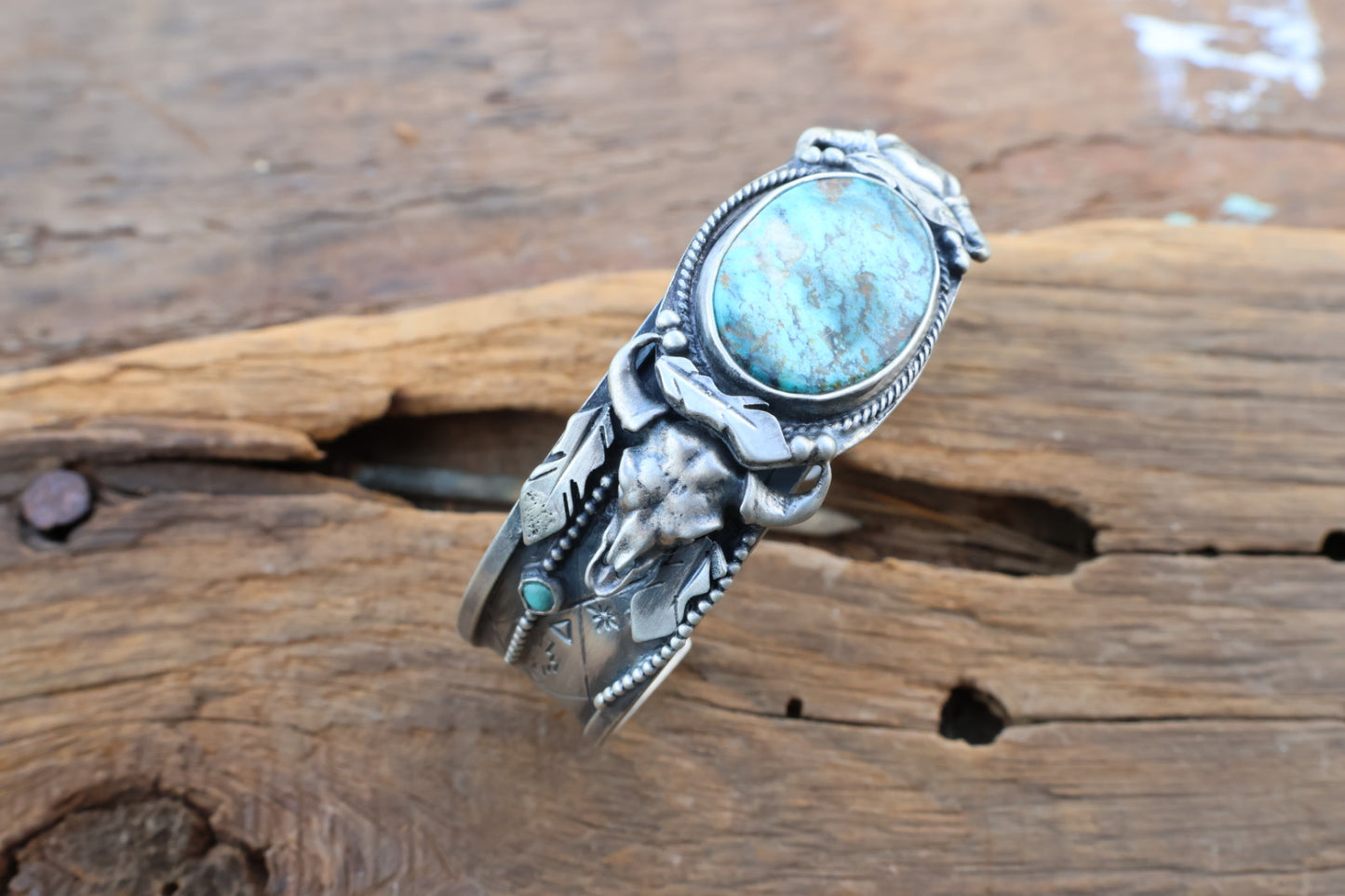 Buffalo cuff with boa canyon turquoise cuff