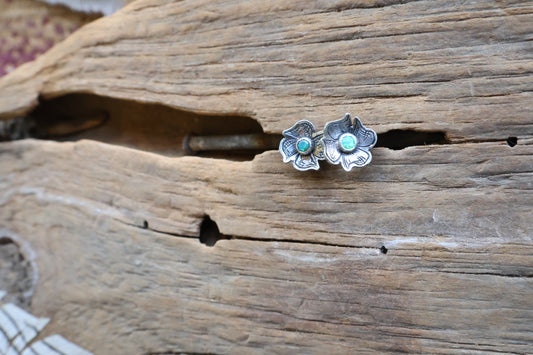 Green opal doublets flower studs