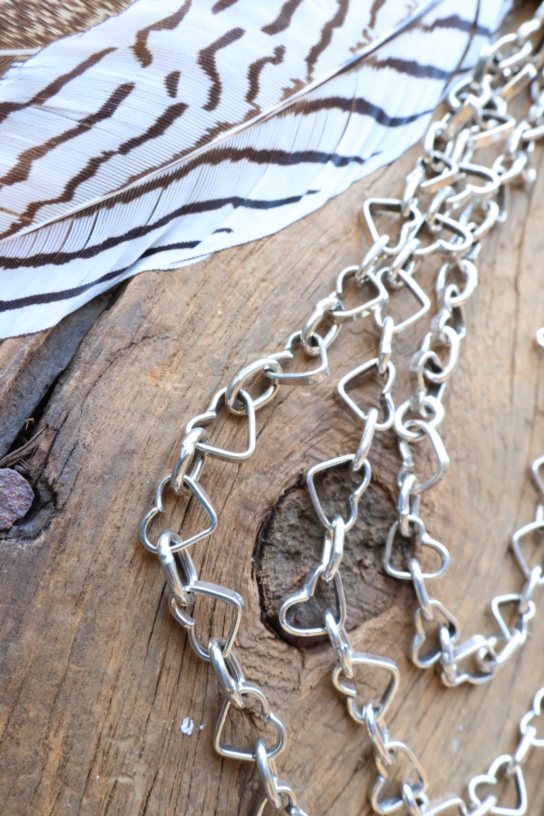 Heart Chain Sterling silver 20”