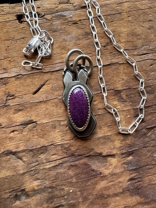 FREE CHAIN with Purple horse charm sterling silver