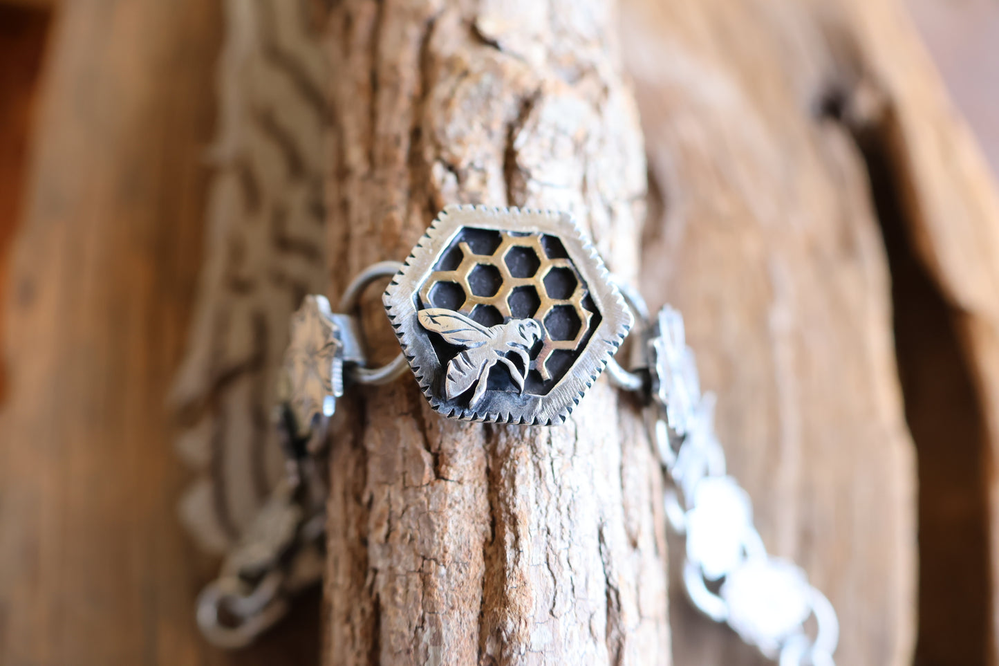 Honey Bee flower chain bracelet