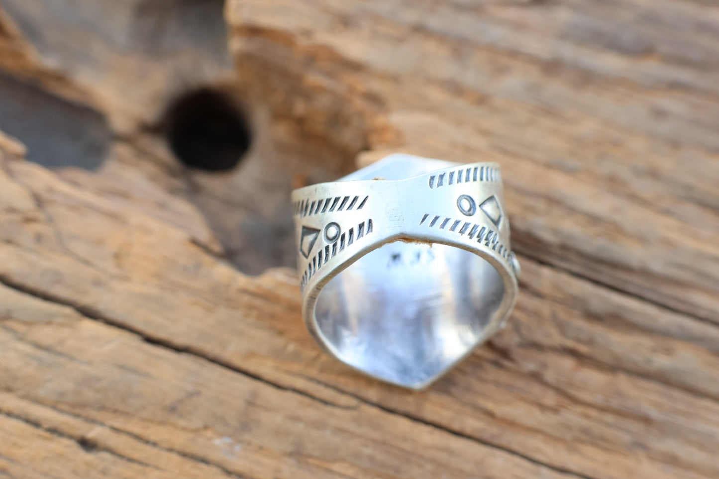 All sterling heavy Owl ring hand stamped size 7